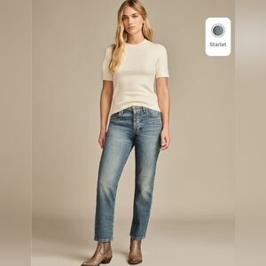 Lucky Brand 90s Loose High Rise Crop Jean Medium Wash Size 8/29